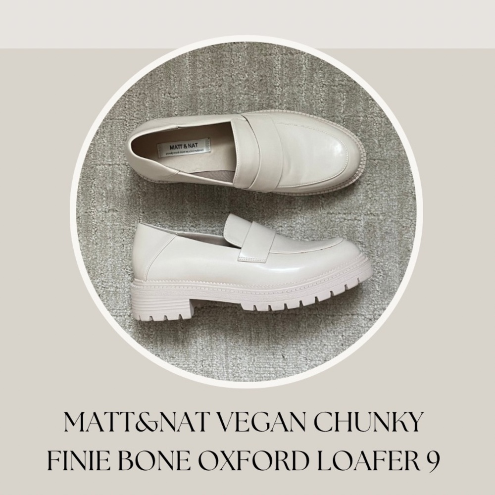 MATT&NAT VEGAN CHUNKY FINIE BONE OXFORD LOAFER 9